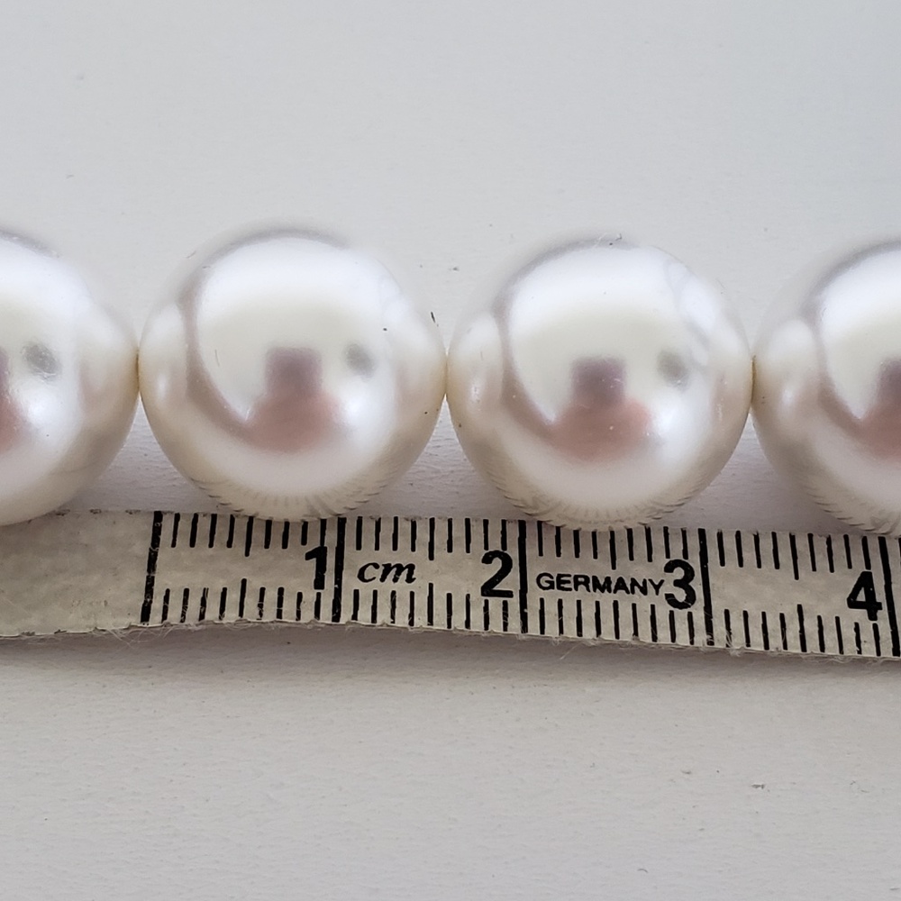 E&L Israel Sterling Silver Electroform Shell Pearl Beaded Necklace 18" - Picture 8 of 9